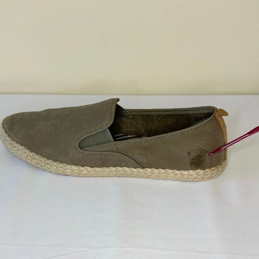 Sperry Sailor Twin Gore Jute Slip-On Shoes Women's 10 Sage Green NEW